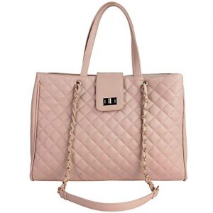 Chavon Womens 15.6 inch Laptop Tote Handbag Premium Top Handle Satchel Quilted Travel Bag Briefcase Oversized